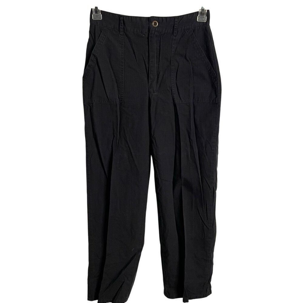 Bulldog Juniors Cotton Ripstop Cargo Pant 9 Black Straight Leg Patch Pockets